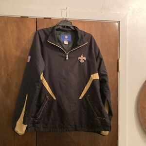 NFL New Orleans Saints on Field Reebok Team Pullover Jacket with Gold Accents